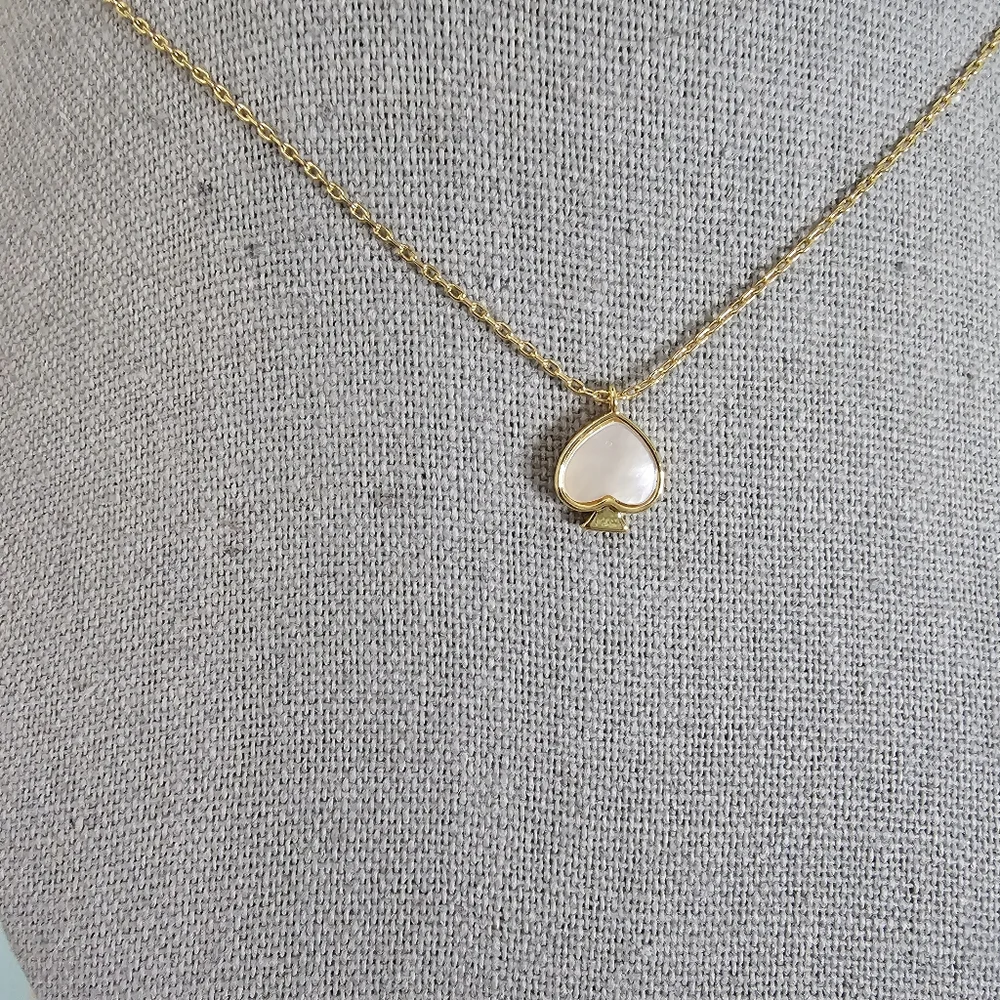 Kate Spade Mini Signature Spade Pendant Necklace Cream Multi‎